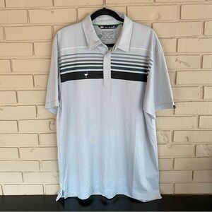 Travis Mathew x Chive Golf Polo Shirt Gray Black Logo Pima Cotton Size XL